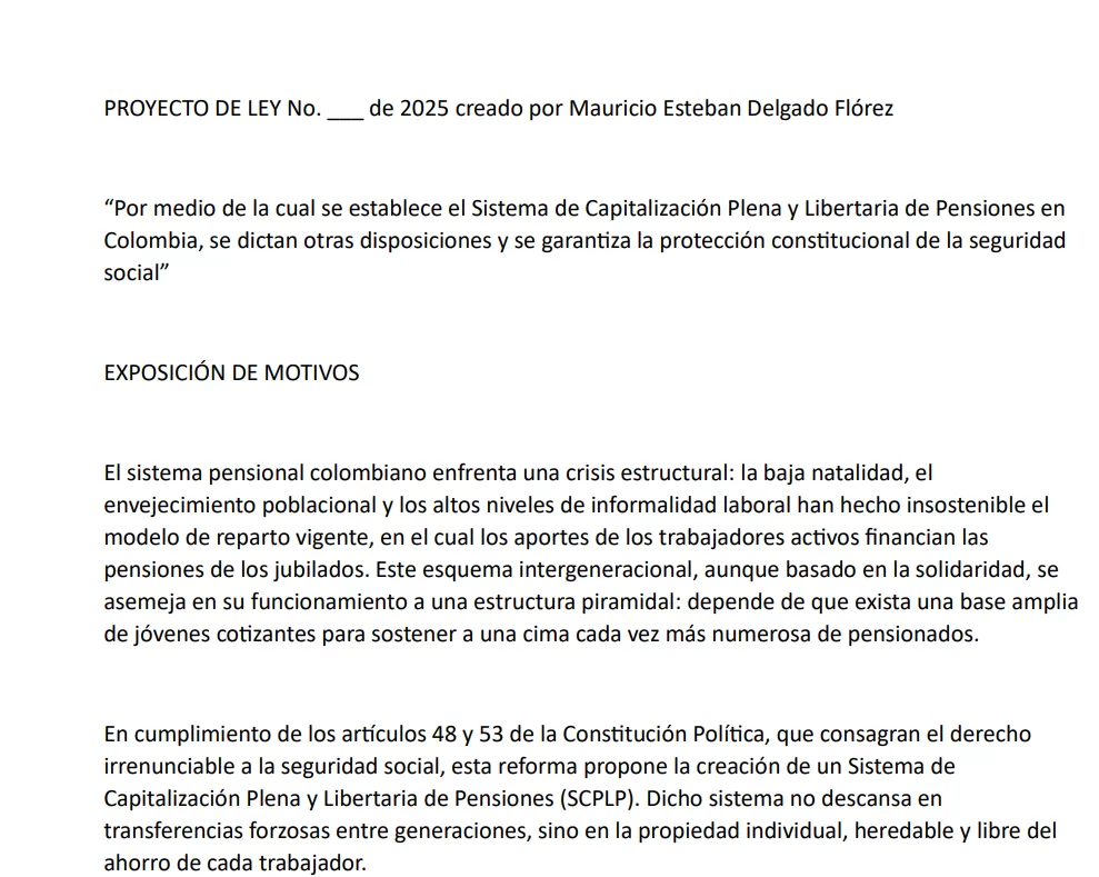 PROYECTO DE LEY pensional